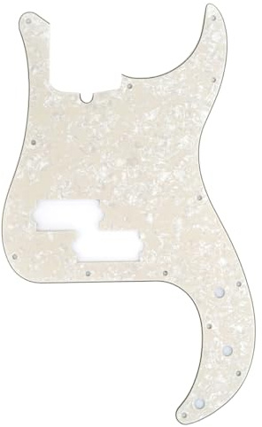 Musiclily Pro 13 Löcher P Bass Schlagbrett 4 lagig Aged White Pearl | für 4-Saiter American Precision Bass