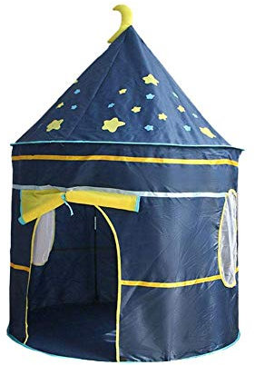 Childrens Teepee Play Tent With Floor Mat, Easy Installation Yurt Style Moon Stars Pattern Kids Castle Play Tent For Indoor And Outdoor Games Childrens tent(Starry sky)
