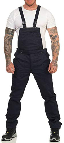 Mivaro Herren Latzhose aus Baumwolle - Arbeitshose mit verstellbaren Trägern - robuste Arbeitslatzhose strapazierfähig & bequem - mit Taschen passend für Handwerk, BAU, Werkstatt & Industrie