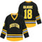 Hockeytrikot für Herren, Boston Happy Gilmore 18 Adam Sandler 1996, Schwarz genäht - Schwarz - Groß