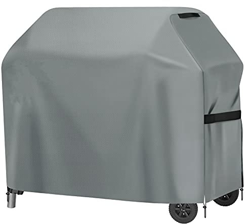 GARPROVM Gas Grill Cover, 147 x 61 x 122 cm, Winter Proof 600D Oxford Fabric, Waterproof, Snowproof Grill Cover, Dustproof, Weatherproof Grill Tarpaulin, Grey
