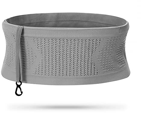 DONGKER Schmaler Laufgürtel Damen/Herren, Lauf-Bauchtasche mit 360° kreisförmige Öffnung, Atmungsaktive Handyhalterung zum Laufen, Spazierengehen, Reisen, Sport, Wandern, Training