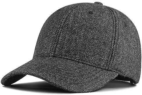 YAMEE Berretto Uomo con Visiera XXL Nero,Cappello Baseball Uomo Invernale Leggero Caldo,Cappello Donna Invernale Morbida Antivento,Berretti da Baseball Unisex Regolabile,Cappello Running All'aperto