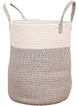 JLBopqaz Cesto para la Colada Cesta de Almacenamiento de Cuerda de algodón Organizador de Almacenamiento Cesto para Tela Sucia Cesta para la Colada portátil Cesta para la Colada (B 33 * 43cm)