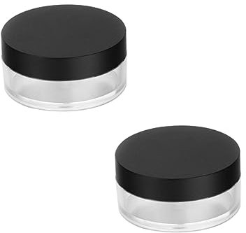 MUSISALY 2stücke Anti-leckage Make-up-box Tragbarer Loose Powder Container Mit Puff Und Spiegel Für Kosmetik Und Reise Schwarz Hochwertigem