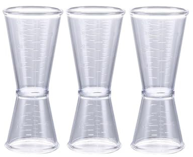 3PCS Plastic Double Head Jigger Cocktail Drink Measure Cup for Bar Tending Party Kitchen 40ml/20ml