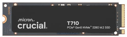 Crucial T710 SSD 1TB M.2 NVMe PCIe 5.0 x4 Gen5, bis zu 14.900 MB/s Lesen, 13.700 MB/s Schreiben, für Laptop und Desktop PC, TLC NAND, Interne Festplatte - CT1000T710SSD8-01