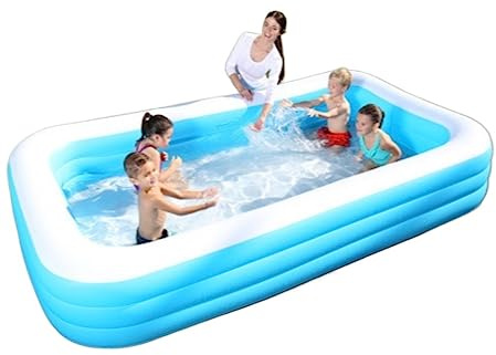 XLANDALYUEFA Aufblasbare Pools, Familienschwimmbad Planschbecken Großes ovales Privatbecken Gärten im Freien Halterung Verdickung Sommer Sommer Planschbecken