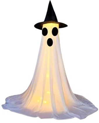 THINCAN Decorazione per Halloween, 120 cm, in tessuto di grandi dimensioni, fantasma, ornamento per il giardino, Halloween, feste, centrotavola