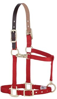 Weaver Lederhalfter für Kinn und Hals, verstellbar, rot, Yearling Horse