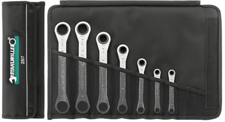 Stahlwille 96415601 Ratschenringschlüssel-Satz in Rolltasche mit Klettverschluss