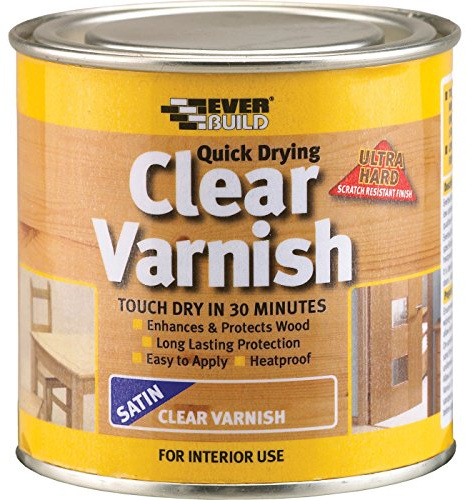 Everbuild Quick Drying Wood Varnish Satin Clear 250ml