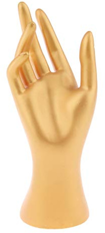 SM SunniMix Schaufensterpuppe Hand Modell, Mannequin Handmodell, Schmuck Hand Form Ständer, Hand Schmuck Halterung, Hand Finger Armband Display für Ring Halskette Armbänder, Goldene Rechte Hand