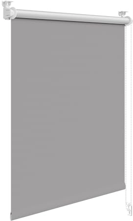 WOLTU Estor Opaco sin Taladrar, Persiana Enrollable, 80 x 210 cm, Estores Enrollables Blackout Termicos, con Cadena, para Puertas y Ventanas, Protección Privacidad, Gris