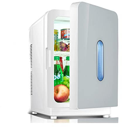 Mini frigorifero per auto, 20 litri, AC/DC, portatile, frigorifero termoelettrico e riscaldatore, adatto per camera da letto e viaggio, mini frigorifero (colore: bianco, dimensioni: 12v110v2