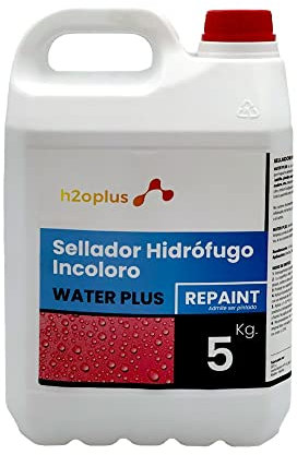 H2OPLUS Protettivo Consolidante Anti-infiltrazione WATER PLUS 5 Kg VERNICIABILE · Impedisce all'acqua di penetrare in Superfici Porose · L'unico PINTABLE
