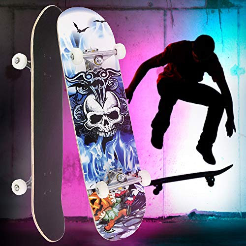 Skateboard Komplett, Double Kick Maple Deck Concave Cruiser Skateboard (79 * 19.5 * 9.5cm)