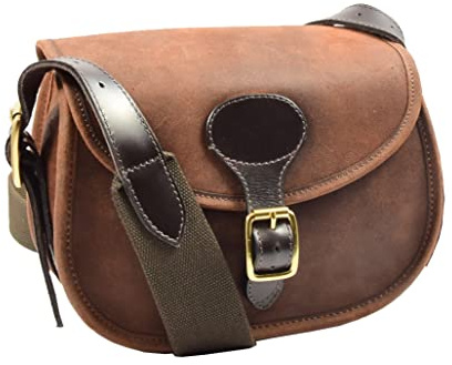 Real Leather Cartridge Bag 90 Capacity Ammo Shell Shooting Pouch Neo Brown Vintage