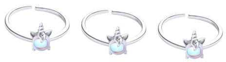 PACKOVE 3st Ring Einhorn Modering Öffnender Einhornring Damenringe Offener Bandring Schmuck