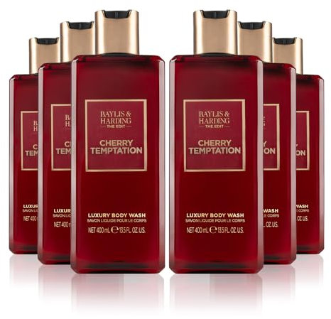 Baylis & Harding The Edit Cherry Temptation Body Wash, 400 ml (Pack of 6) - Vegan Friendly