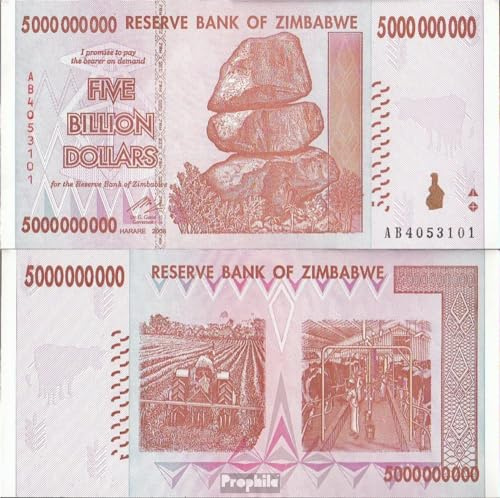 Prophila Collection Geldschein Simbabwe Pick-Nr: 84 bankfrisch 2008 5 Billion Dollars (Banknoten für Sammler - kein Zahlungsmittel) Autos/Straßenverkehr