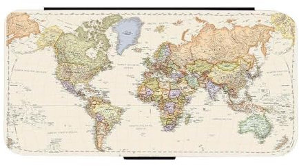 Map of the World Flip Wallet Case for Google Pixel 9 Multicolor