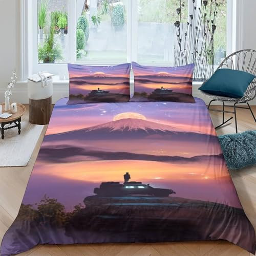 MXRMXR Car Auto Betten Set 3 Teilig Bettwäsche Set Microfaser Mit Reißverschluss Bettbezug Und Kissenbezug Für Erwachsene Teenager Kinder King（220x240cm）