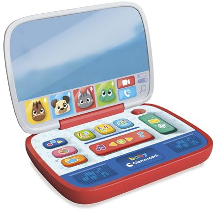 Clementoni Baby Mini Laptop, Computer Educativo Bambino 12-36 Mesi, Centro attività Prima Infanzia, Insegna Lettere, Numeri, Forme, Colori, Stimola Il Gioco Imitativo, Lingua Italiana, 17510