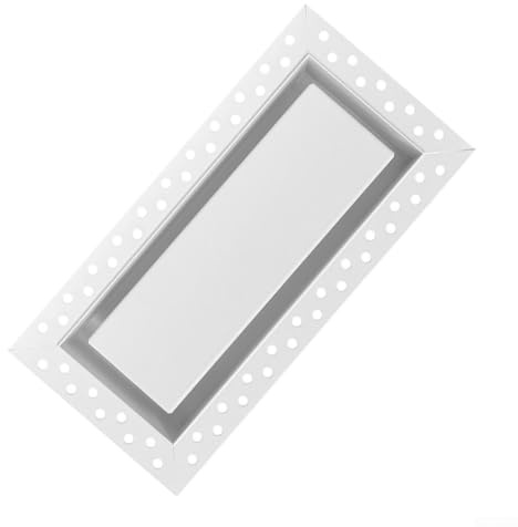Cubierta de ventilación de pared empotrada para paneles de yeso, rejilla de registro de aire de metal de aleación de aluminio, entrada central ultra estrecha sin marco (6 x 10 pulgadas)