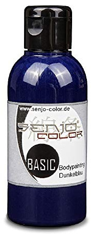 Senjo Color Basic Bodypainting I colore del viso e del corpo I cosmetici, dermatologicamente testato I carnevale, costume I 75 ml I blu scuro