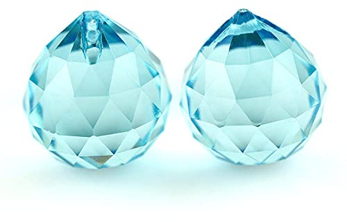 15mm-40mm 1 Piece/10pcs Crystals Glass Ball for Chandeliers Shinning Prism Sun Catcher-lt.Aquamarine_40mm 10pcs