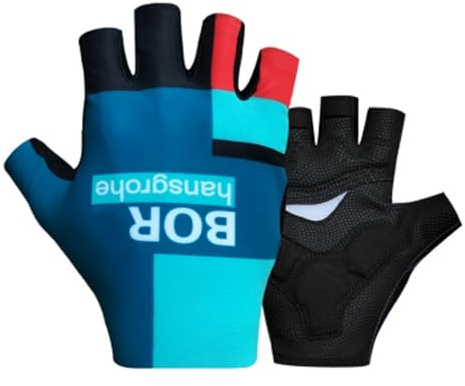 SGCIKER Pro Team Orica Fahrradhandschuhe für Herren, Sommer-Halbfinger-Sport-Fahrradhandschuhe