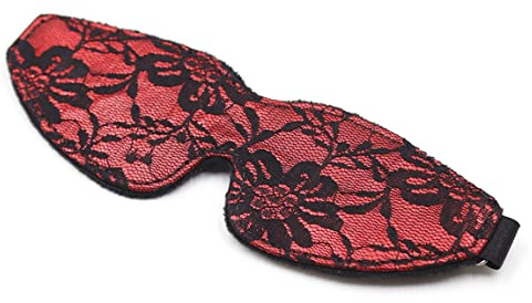Augenbinde SM Sex Erotik Augenmaske Spitze mit Elastischer Band Verstellbar Rollenspiel Fetisch Bondage Sex Spielzeug Blickdicht Schlafmaske für Adults Couple (rot)