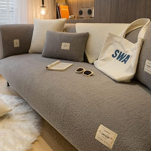 VEAI Samt Sofabezüge 1 2 3 4 Sitzer Sofabezug Couchbezug L Form Ecksofa Sofa/Couch überwurfdecke, Samt Couch Überwürfe Sofahusse Sofaüberwürfe rutschfest Sofa Abdeckung (Color : A, Size : 110x240cm)