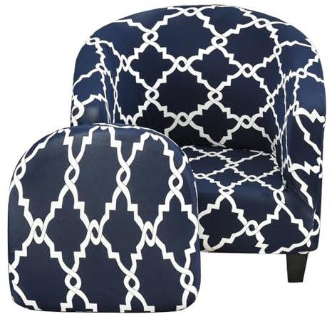 Meigeh Sesselbezug Stretch Sesselschoner 2 Stück Sesselhusse Sesselüberwurf Cocktailsessel Schonbezüge Tullsta Stretch Marineblau