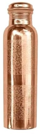 PR INTERNATIONAL Pure Copper Embossed Water Bottle with Lid 900ML