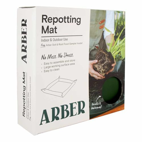 Repotting Mat 30 x 30 Waterproof Foldable Potting Mat for Indoor Plants | Large reusable potting mat with 4-inch walls, easy to clean, fold, store, and use for mess-free gardening.