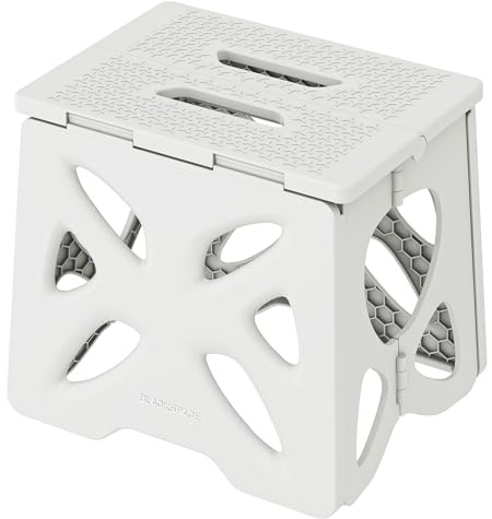 BLACKSPACE Tragbarer Klapphocker für Camping, Garten, Angeln, Wandern, Reisen, Grillen [28CM Hellgrau]