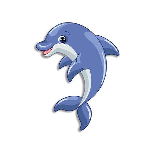 x8 Adesivi delfino per decorazione murale, copertura di segni, tazze e bicchieri, paraurti auto, doccia e piastrelle, servizi igienici, laptop e altro ancora Adesivi in vinile di animali marini
