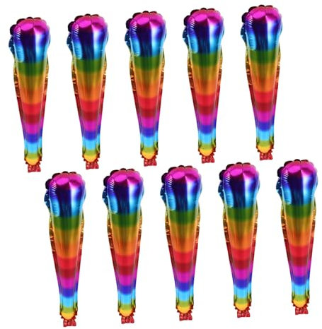 Toyvian 10stücke Regenbogen Luftballon Sticks Cheerleading Geräuschmacher Für Sportevents Partys Und Feiern Bunte Jubelstöcke Für Basketball Fußball Und Tanz