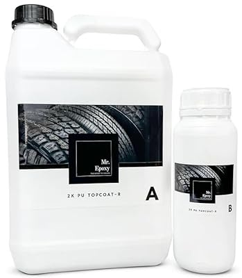 Mr. Epoxy Polyurethan Beschichtung für Garagenböden - 2K Bodenversiegelung für Epoxidharz - Transparente & schützende PU Lack Versiegelung - Mattes Finish für Garagenbeschichtungen