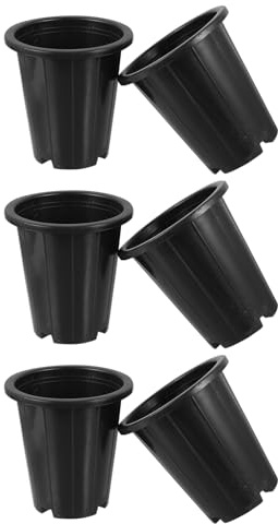 Milisten 6piezas De Plástico Flexible para Suculentas y Flores De Color Negro para Interior y Exterior para y Cactus