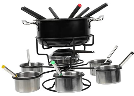 Sosoport Stainless Steel Chocolate Fondue Pot Portable Melting Pot for Cheese Chocolate for Kitchen Dining Room Outdoor Parties Easy to Store Carry