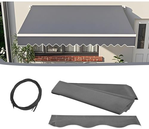 Tessuto di ricambio per tenda da patio retrattile, impermeabile, protezione UV, telo per terrazza e finestra, mantovana per riparo dal sole, 280 x 200 cm, tela di poliestere per esterni