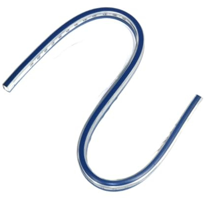 IOIUSKKU Flexibel kurvlinjal Flexibel med inbyggd skala, teknisk ritning och grafik, kurvlinjal är ett viktigt verktyg för olika ritningar, ritverktyg, böjd, 100 cm