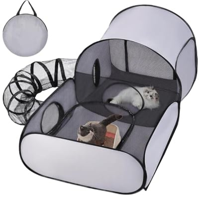 Recinto Per Gatti, Recinto Per Animali Domestici Portatile, Tunnel Per Parco Giochi Per Esercizi Di Recinzione Pieghevole, Giocattoli Interattivi Per Cuccioli Di Giochi All'aperto Al Coperto