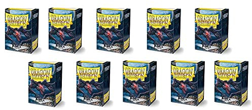 Dragon Shield Brand, Matte Black Sleeves [10 packs of 100 each, 1000 total], PVC-free, Archival Safe, 120 μ, Standard Size 63x88 mm for Collectible Trading Cards