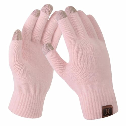 Bequemer Laden Women's Winter Touchscreen Stretch Thermal Magic Gloves Warm Wool Knitted Thick Fleece Lined Texting Gloves for Women