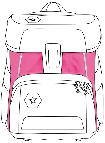 Step by Step Neon Pull-Over für Space Schulranzen, pink, Reflektorüberzug mit Leuchteffekt für mehr Sichtbarkeit, einfache Anbringung