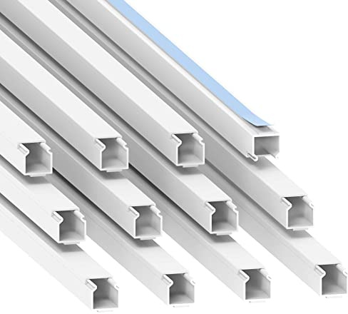 Haabenbra kabelkanal (självhäftande) 15 x 15 mm av PVC, färg: vit, längd 12 m (12 x 1 m längd)